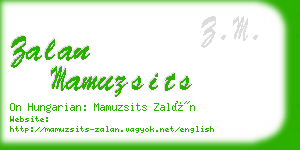 zalan mamuzsits business card